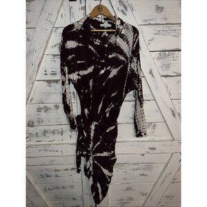 Young Fabulous & Broke YFB Crossover Tie Dye Wrap Dress Purple/White M